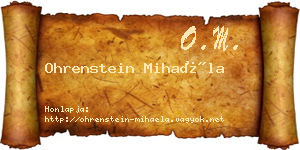 Ohrenstein Mihaéla névjegykártya